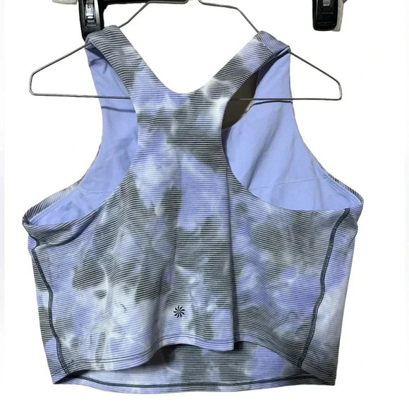 Athleta Crop Tank Top Blue Gray Stretch Gym Support Plus Size Workout Activewear - Picture 2 of 9